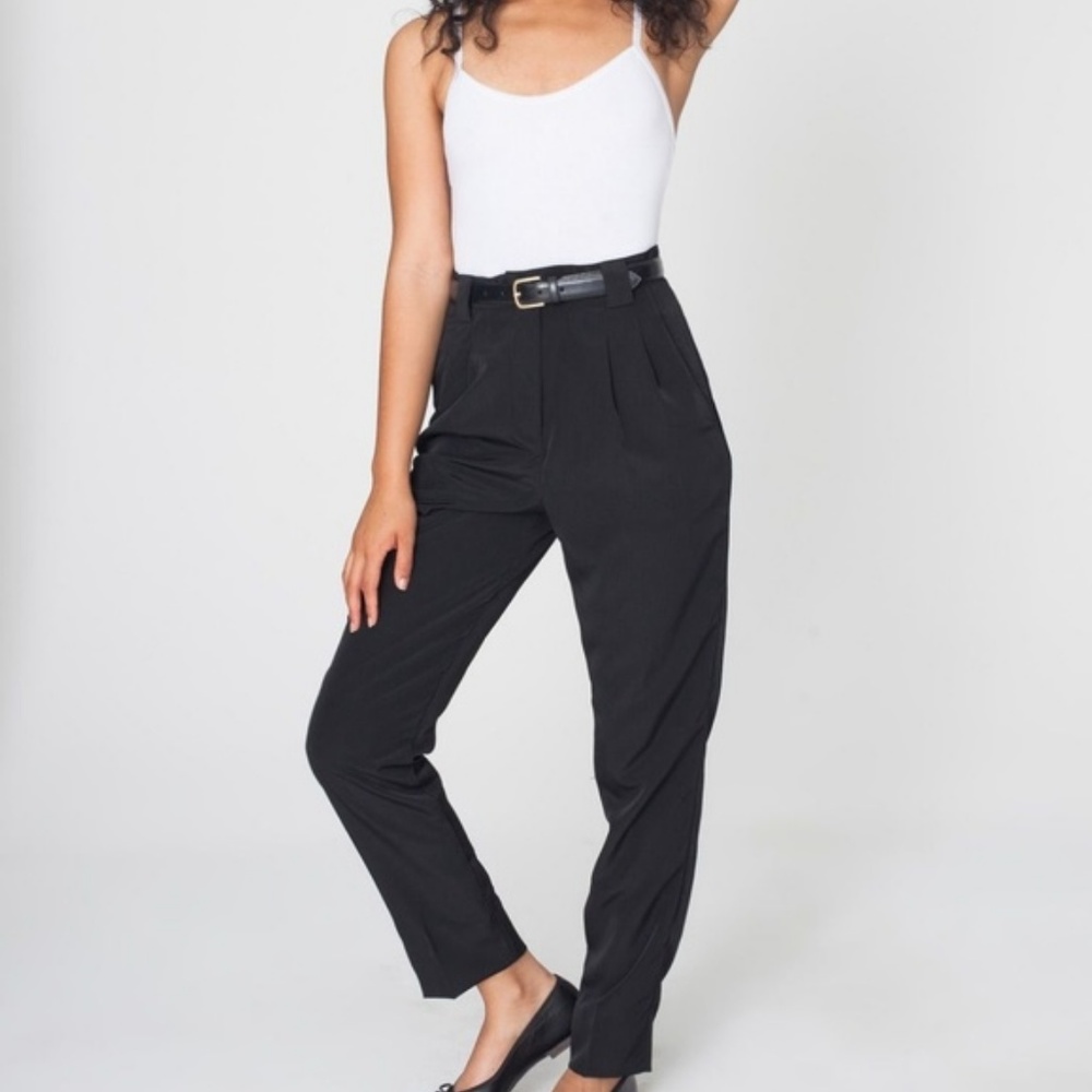 American Apparel Twill High-Waisted Pleated Pant